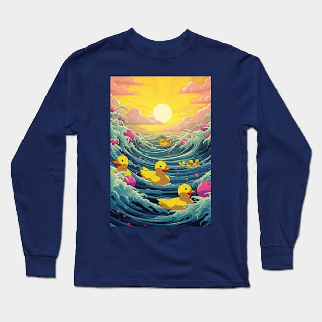 The Great Wave off ducks Long Sleeve T-Shirt by Daniac's store